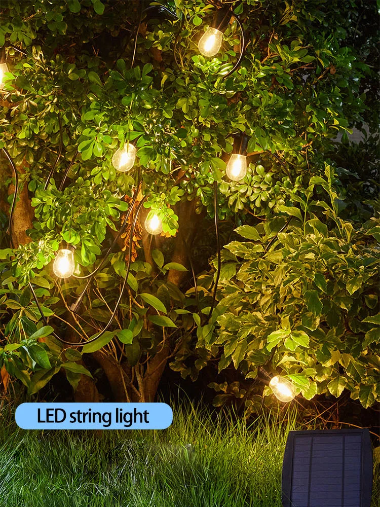 Party Patio Solar Power Light Decoration LED Edison Bulb String Light