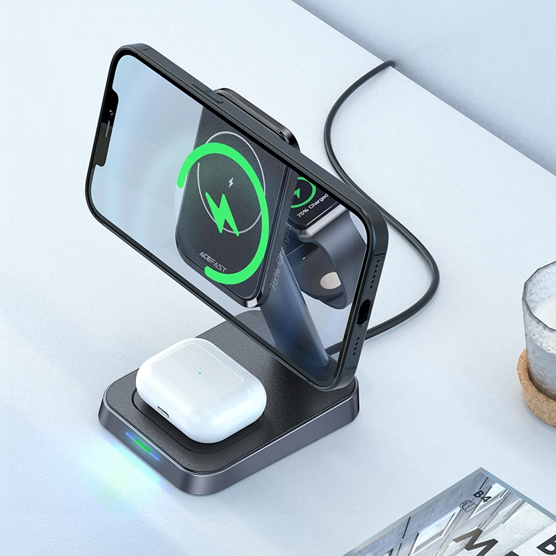 Acefast E3 3-in-1 Magnetic Wireless Charging Station Dock Stand Phone Earphone Watch Charger Bracket for iPhone 12/12 PRO/12 PRO Max/12 Mini