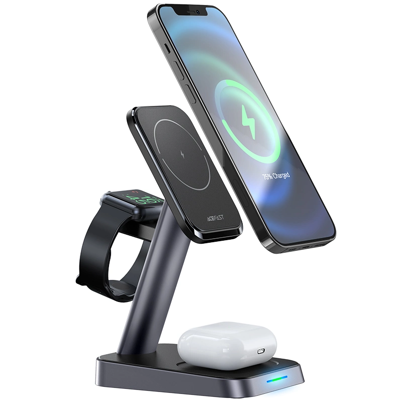 Acefast E3 3-in-1 Magnetic Wireless Charging Station Dock Stand Phone Earphone Watch Charger Bracket for iPhone 12/12 PRO/12 PRO Max/12 Mini