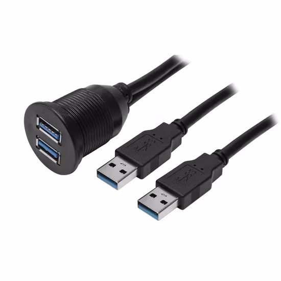 Waterproof USB 3.0 &amp; HDMI Extension Dash Panel Mount Cable for Car/Boat