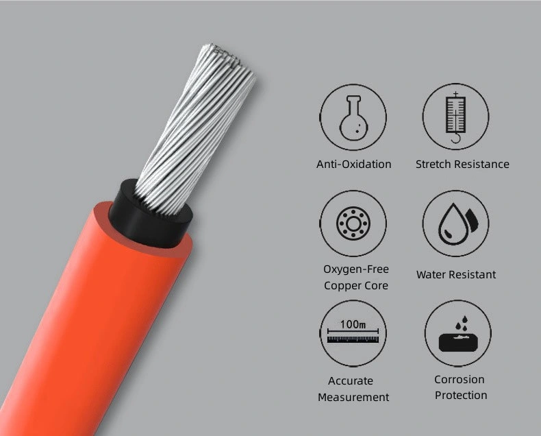 Hot Sale Solar System Connection Flexible Electric Power Photovoltaic Cable Single&Twin Cooper 4mm2