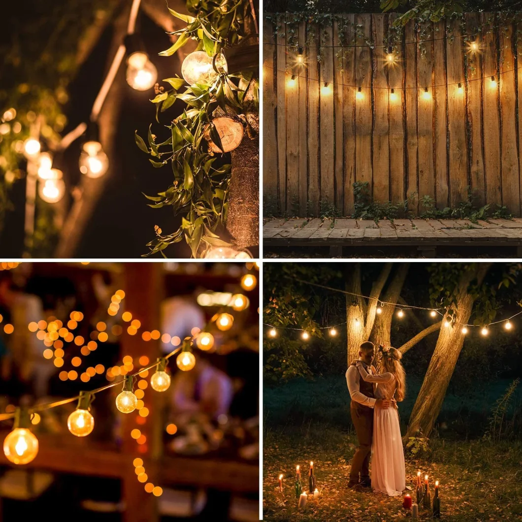 String Lights Bulbs Indoor Outdoor Commercial Decoration Lamp 25FT G40 String Lights with Bulbs Bl15162