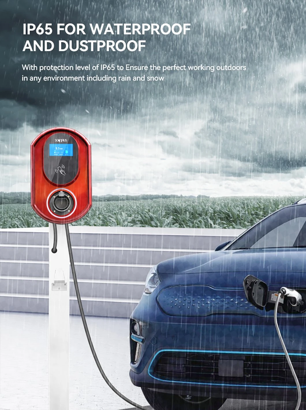 16A 11kw Actype1/2 RFID Electric Car Charger Station