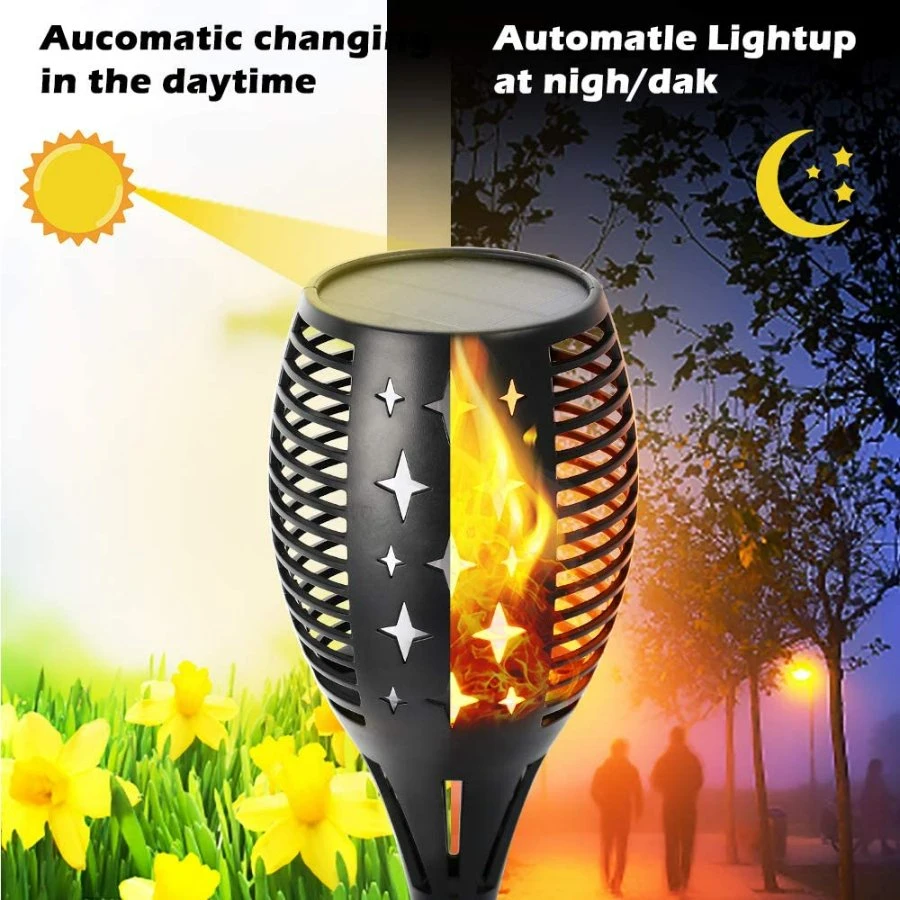 LED Solar Flickering Flame Torch Lights Outdoor Solar Garden Flame Light