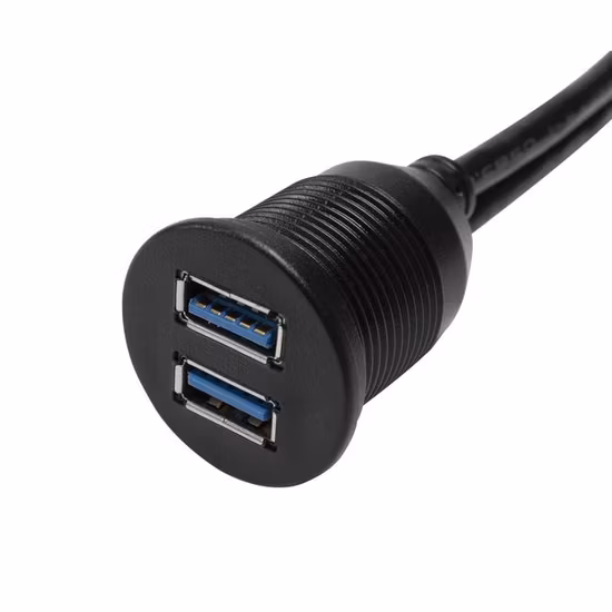Waterproof USB 3.0 &amp; HDMI Extension Dash Panel Mount Cable for Car/Boat