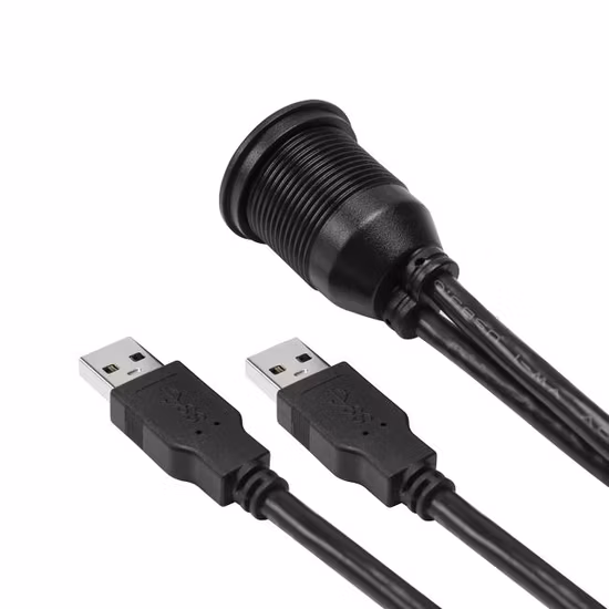 Waterproof USB 3.0 &amp; HDMI Extension Dash Panel Mount Cable for Car/Boat