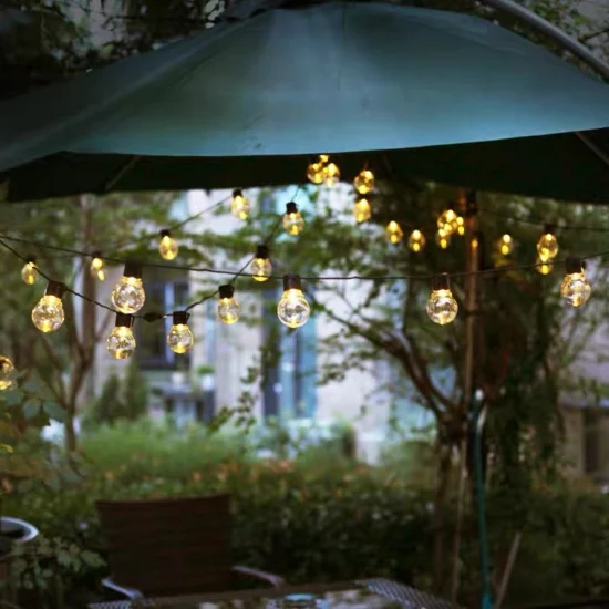 Waterproof Holiday Fairy Lights Outdoor Patio Decoration G40 Globe Solar String Light