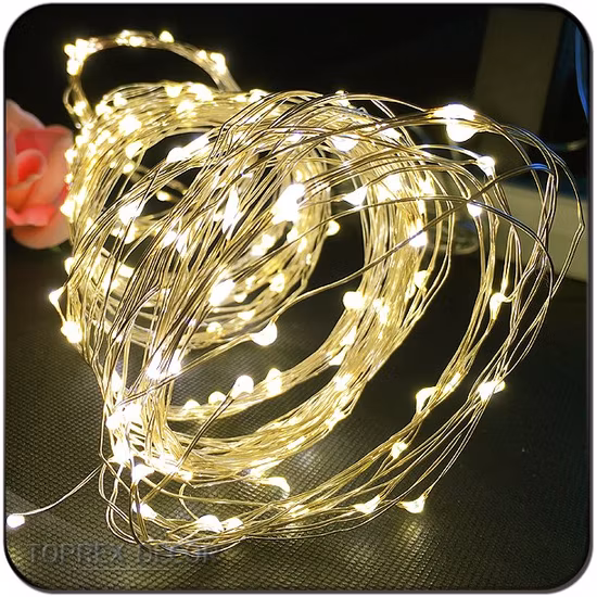 Outdoor Long Decorative Micro Copper Wire Solar LED String Raw Material Fairy Lights for with Timer