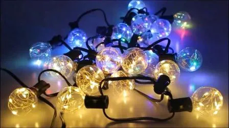 20 Lights Electric Outdoor Christmas String Lights Colored Globe G40 Bulbs String Lights